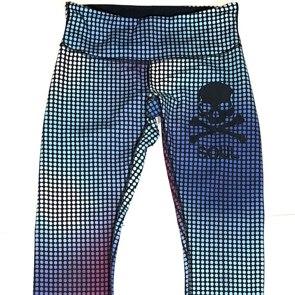 lululemon athletica Pants - Lululemon Soul Cycle Skull Polka Dot Rainbow Hombre Tight Leggings Pants 6